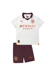 Fotbalové Dres Manchester City Dětské Venkovní Oblečení 2023-24 Krátký Rukáv (+ trenýrky)